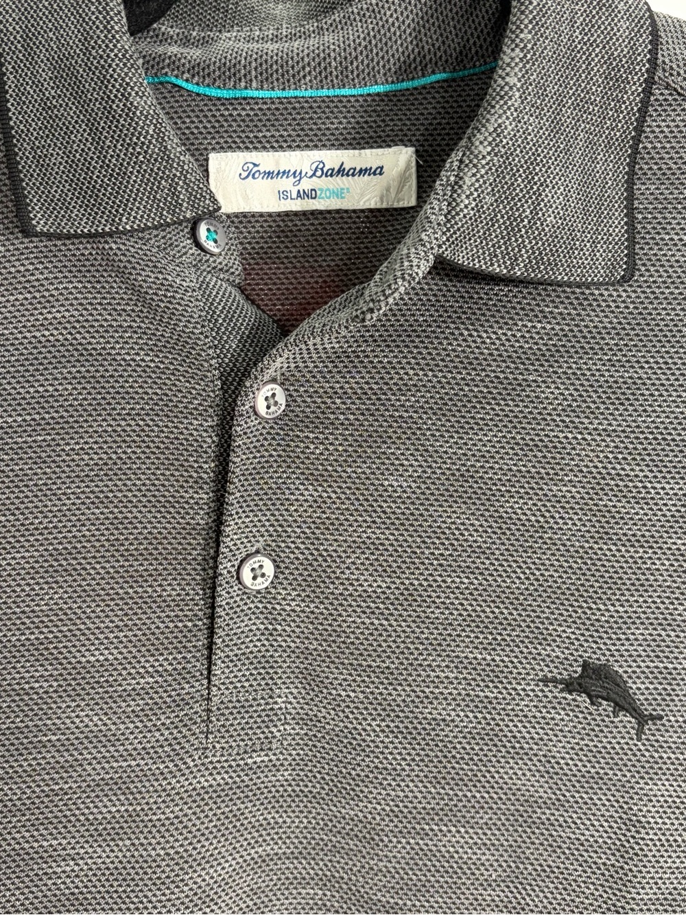 Tommy Bahama Island Zone Modal TENCEL™ COOLMAX® Gray Polo Shirt (M)